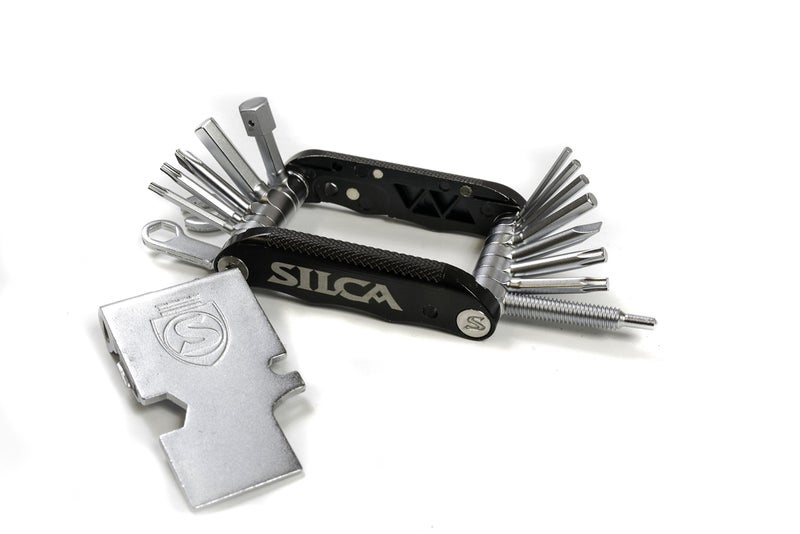 SILCA VENTI MultiTool | 20 tools design minimalistic focus | steel multi tools w/hardened finish | aluminum side bars with master link magnetic storage | HEX/TORX/PHILLIPS/Chain Breaker - Image 1